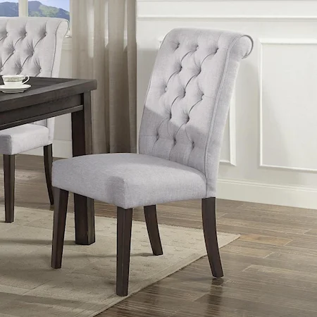 Upholstered Dining Side Chair with Button Tufting